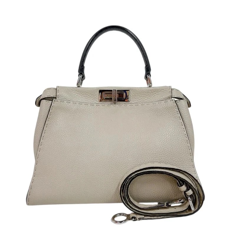 FENDI REGULAR TRICOLOR IVORY, CARAMEL, GREY SHOULDER BAG: FENDI Regular Tricolor Ivory, Caramel, Grey Shoulder Bag Brand: FENDI Type/Style: Handbag Material: Leather Color: Ivory, Caramel, Gray Size: W: 34cm / H: 25cm / D: 13cm Accessories: None Accessories