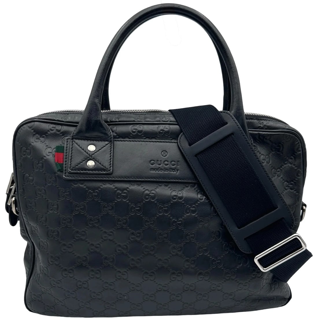 GUCCI ABBEY BUSINESS BAG BLACK GUCCISSIMA (1 of 6)