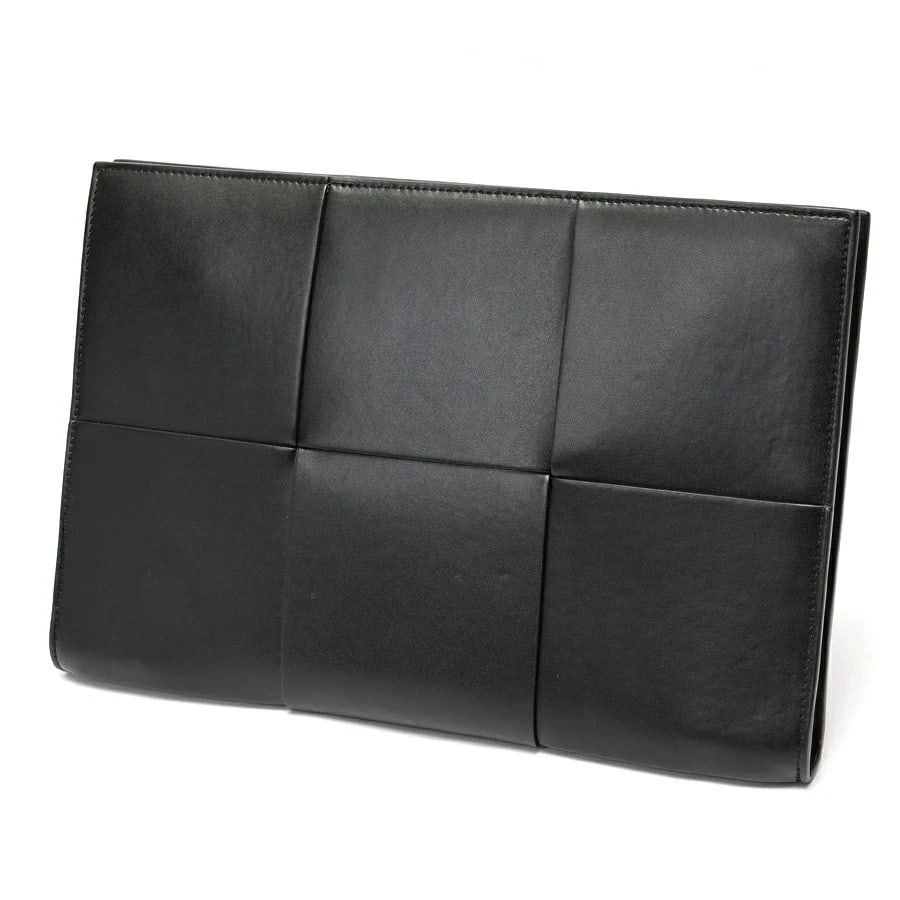 BOTTEGA VENETA ARCO DOCUMENT CASE CLUTCH BAG: Bottega Veneta Arco Document Case Clutch Bag Brand: Bottega Veneta Type/Style: Bag Material: Intrecciato Leather Color: Black Size: W36?H24?D2.5cm Accessories: None Accessories Notice: When