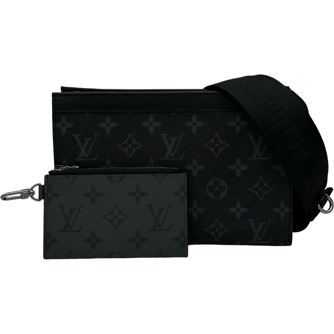 LOUIS VUITTON GASTON WEARABLE WALLET M81124 BLACK ECLIPSE SHOULDER BAG: LOUIS VUITTON Gaston Wearable Wallet M81124 Black Eclipse Shoulder Bag Brand: LOUIS VUITTON Type/Style: Handbag Material: Eclipse Color: black Size: W: 22cm / H: 14.5cm / D: 4.5cm Accessories: Non