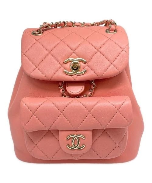 CHANEL MINI CHAIN BACKPACK: CHANEL Mini Chain Backpack Brand: CHANEL Type/Style: Handbag Material: Lambskin Color: Pink Size: H:18.0cm / W:17.5cm / D:16.5cm Accessories: None Accessories Notice: When purchasing pre-owned goods,