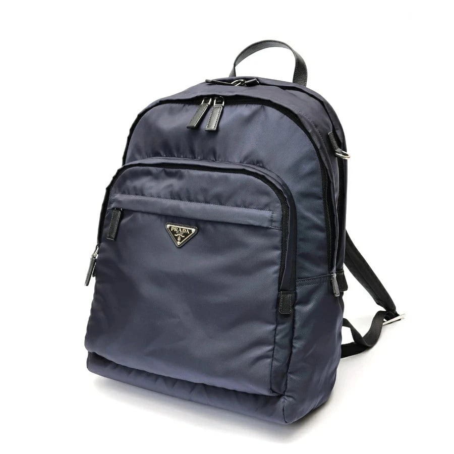 PRADA NYLON X SAFFIANO BACKPACK RUCKSACK NYLON NAVY: Prada Nylon x Saffiano Backpack Rucksack Nylon Navy Brand: Prada Type/Style: Bag Material: Nylon Color: Navy Size: W31?H43.5?D20cm Accessories: None Accessories Notice: When purchasing pre-owned