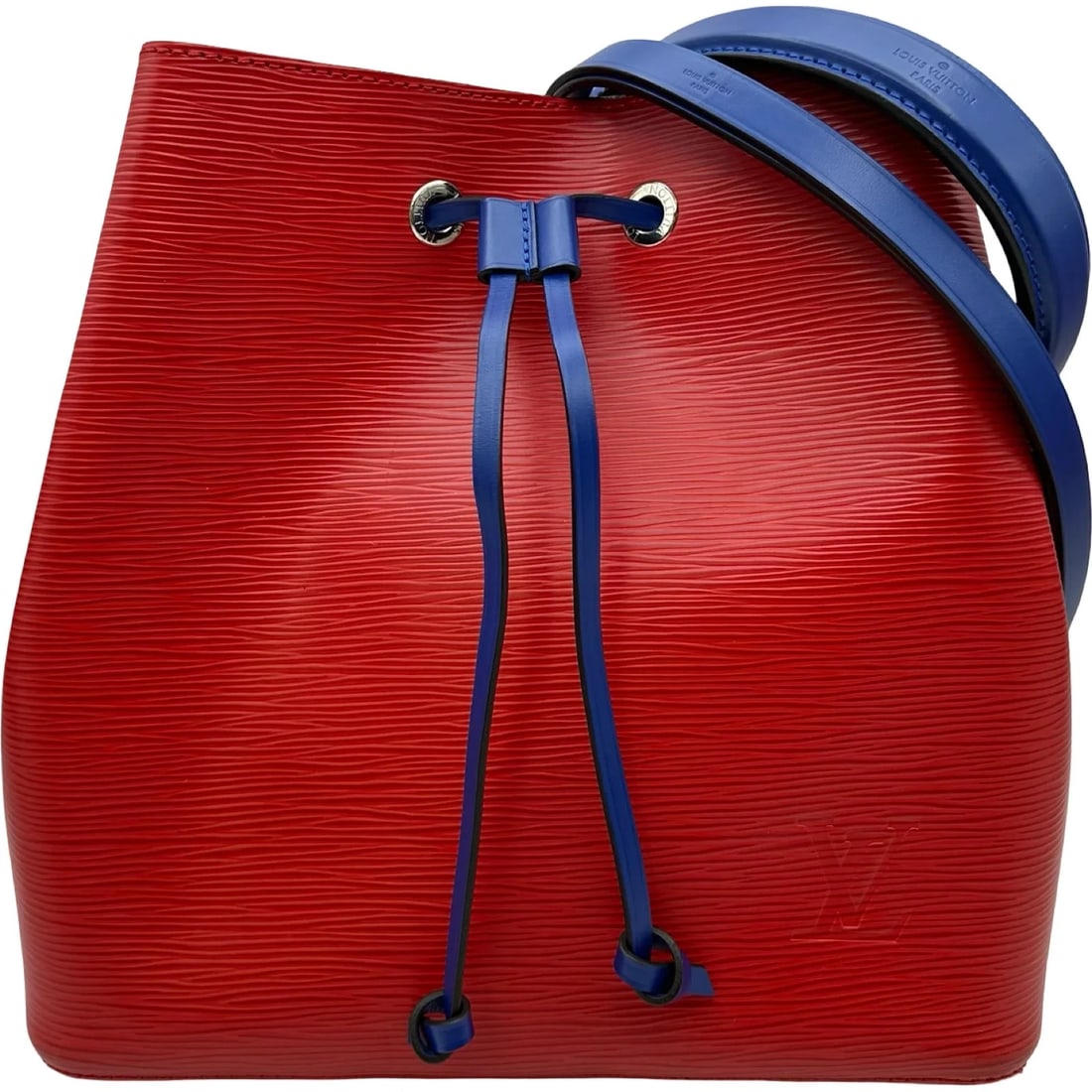 LOUIS VUITTON RED/BLUE EPI SHOULDER BAG: LOUIS VUITTON Red/Blue Epi Shoulder Bag Brand: LOUIS VUITTON Type/Style: Handbag Material: Epi Color: Red/Blue Size: W: 25cm / H: 25cm / D: 16.5cm Accessories: None Accessories Notice: When