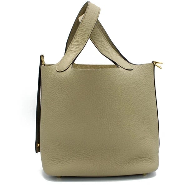 HERMES PICOTIN LOCK PM CLEMENCE LEATHER BEIGE MAUVE: Hermes Picotin Lock PM Clemence Leather Beige Mauve Brand: Hermes Type/Style: Handbag Material: Taurillon Clemence Color: Beige Size: W:18cm ? H:18cm ? D:14cm Accessories: None Accessories