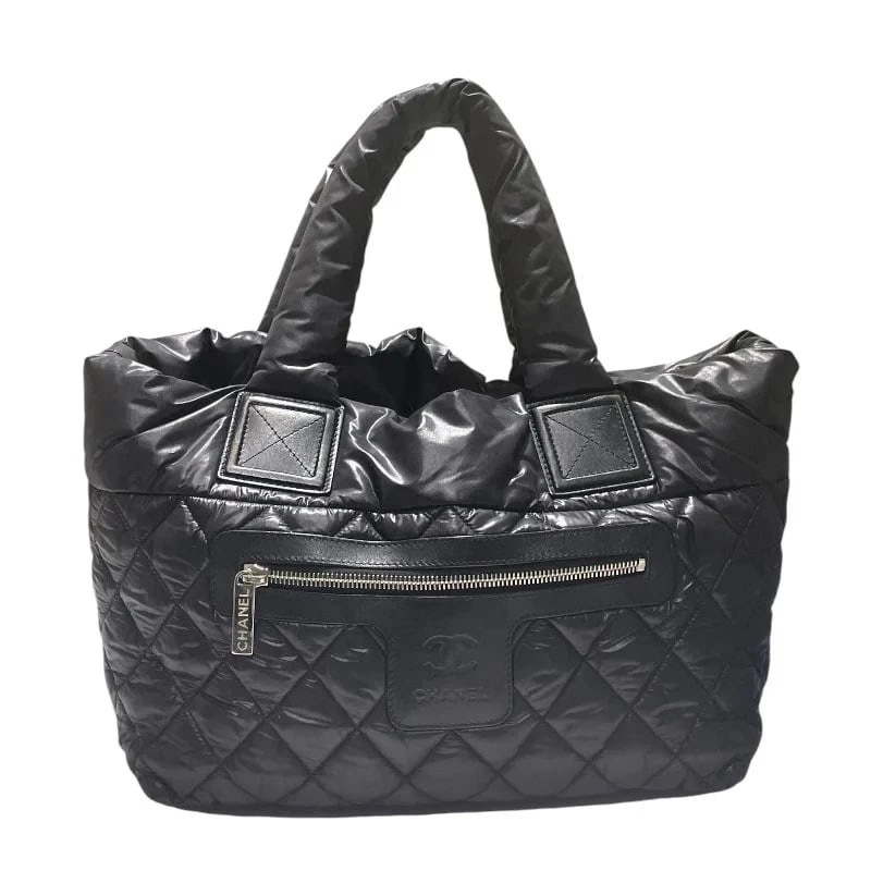 CHANEL COCO TOTE PM BLACK NYLON: CHANEL Coco Tote PM Black Nylon Brand: CHANEL Type/Style: Handbag Material: Nylon Color: Black Size: W: 29cm / H: 25cm / D: 15cm Accessories: None Accessories Notice: When purchasing pre-o