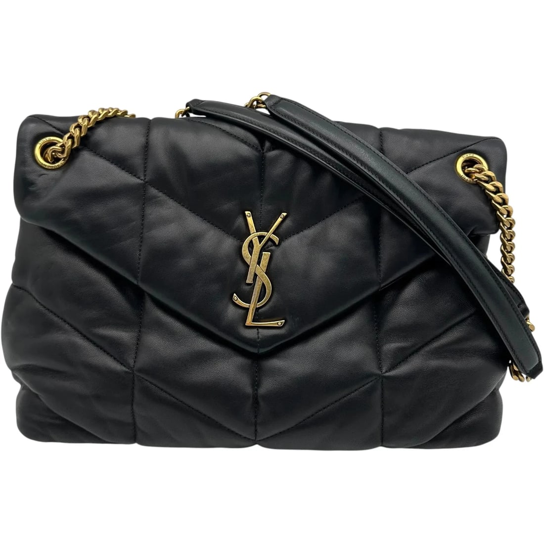 SAINT LAURENT LOULOU LARGE SHOULDER BAG BLACK LAMBSKIN: SAINT LAURENT Loulou Large Shoulder Bag Black Lambskin Brand: SAINT LAURENT Type/Style: Handbag Material: Lamb Color: black Size: W: 34cm / H: 24cm / D: 10.5cm Accessories: None Accessorie
