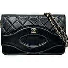 CHANEL CHAIN WALLET BLACK PATENT CALFSKIN SHOULDER BAG: CHANEL Chain Wallet Black Patent Calfskin Shoulder Bag Brand: CHANEL Type/Style: Handbag Material: Patent Calfskin Color: Black / GD Hardware Size: W: 19cm / H: 12.5cm / D: 2cm Accessories: None <