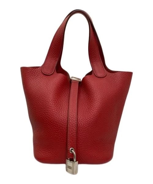 HERMES PICOTIN LOCK PM: HERMES Picotin Lock PM Brand: HERMES Type/Style: Handbag Material: Taurillon Clemence Color: Red Size: H:17.0cm / W:13.5cm / D:18.0cm Accessories: None Accessories Notice: When purchasing pre-owned