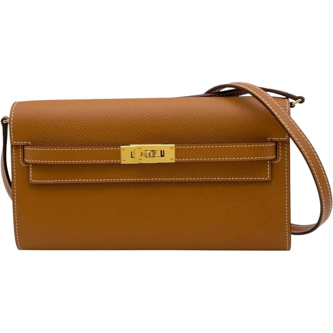 HERMES KELLY GOLD GHW EPSOM SHOULDER BAG: HERMES Kelly Gold GHW Epsom Shoulder Bag Brand: HERMES Type/Style: Handbag Material: Epson Color: Gold / GD Hardware Size: W: 20cm / H: 11cm / D: 1.5cm Accessories: None Accessories Notice