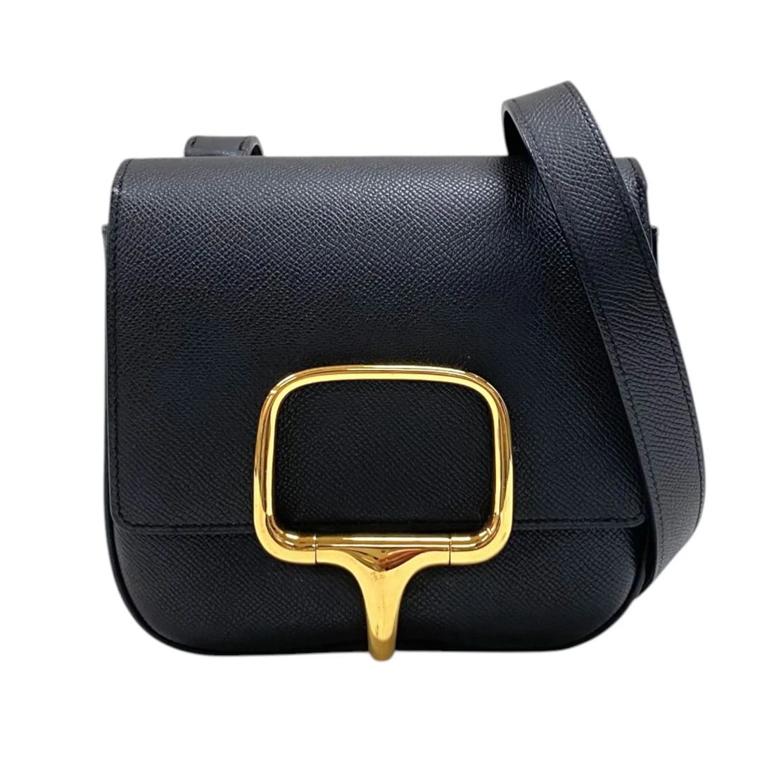 HERMES DELLA MINI BLACK GHW EPSOM SHOULDER BAG: HERMES Della Mini Black GHW Epsom Shoulder Bag Brand: HERMES Type/Style: Handbag Material: Epson Color: Black / GD Hardware Size: W: 16.5cm / H: 16cm / D: 5.5cm Accessories: None Accessories Notice: