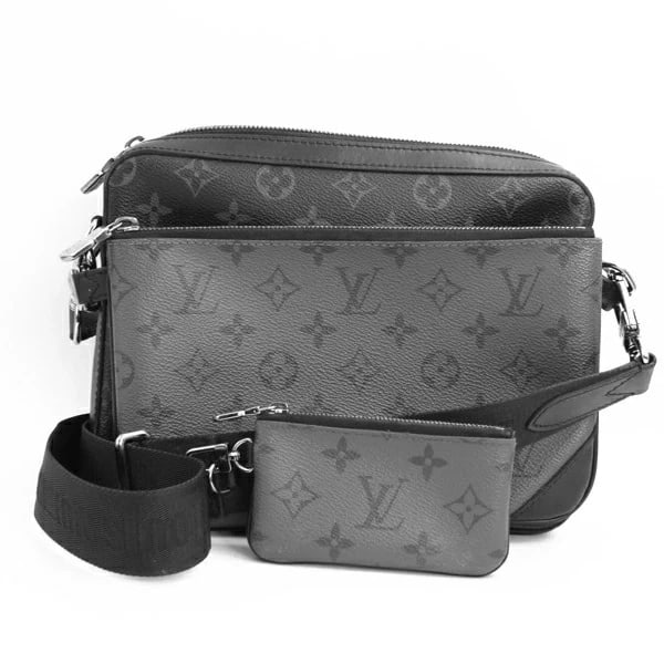 LOUIS VUITTON TRIO MONOGRAM ECLIPSE/REVERSE: Louis Vuitton Trio Monogram Eclipse/Reverse Brand: Louis Vuitton Type/Style: Handbag Material: Monogram Eclipse/Reverse Color: Black Size: W:25cm ? H:17.5cm ? D:4.5cm Accessories: None Accessories