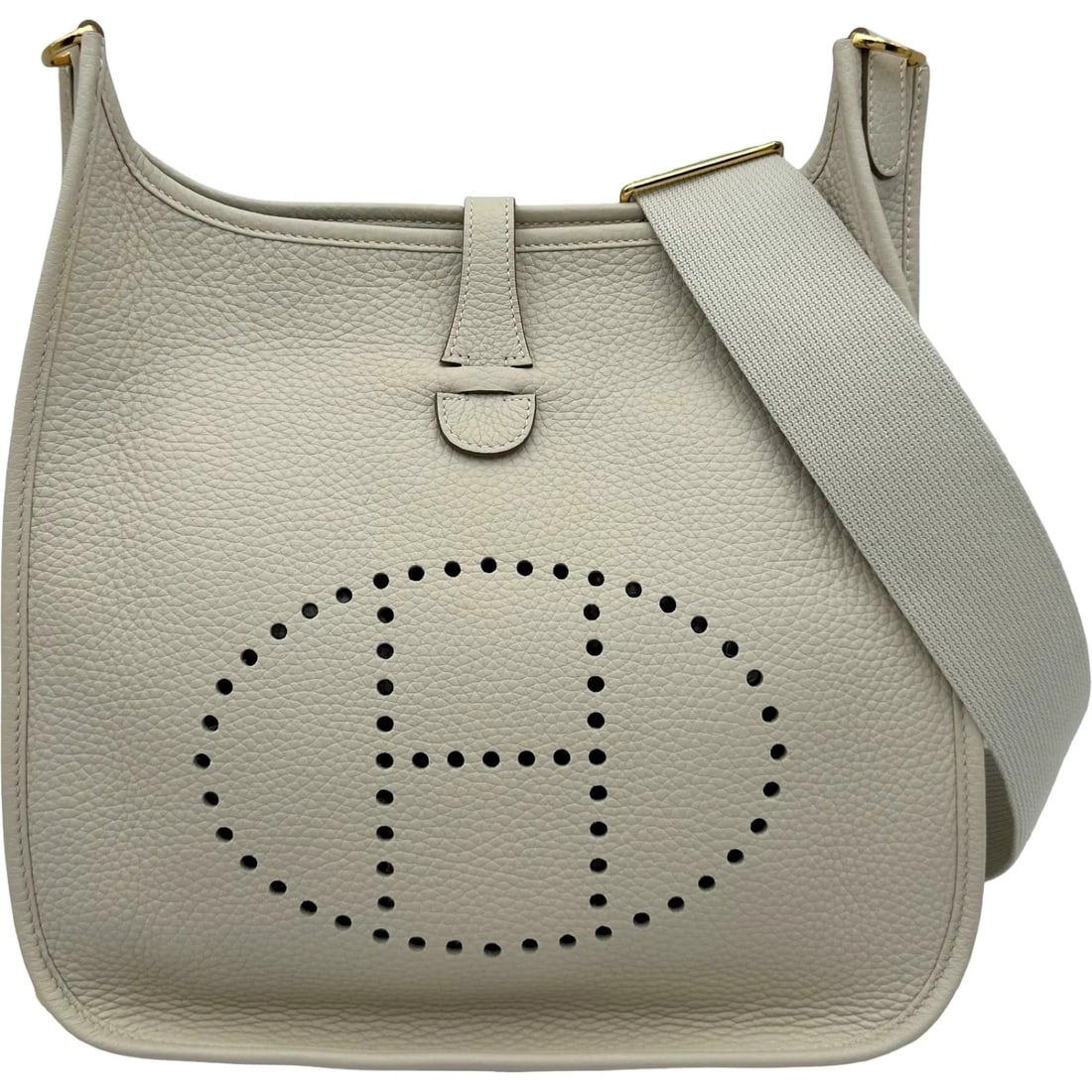 HERMES CLEMENCE LEATHER GHW SHOULDER BAG: Hermes Clemence Leather GHW Shoulder Bag Brand: HERMES Type/Style: Handbag Material: Taurillon Color: GD Hardware Size: W: 29cm / H: 30cm / D: 87cm Accessories: None Accessories Notice: When