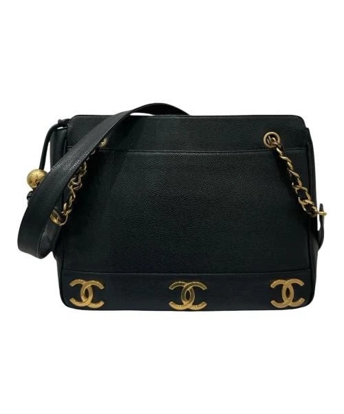 CHANEL TRIPLE COCO MARK TOTE BAG: CHANEL Triple Coco Mark Tote Bag Brand: CHANEL Type/Style: Handbag Material: Caviar Skin Color: Black With Gold Hardware Size: H:24.0cm / W:31.0cm / D:10.0cm Accessories: None Accessories
