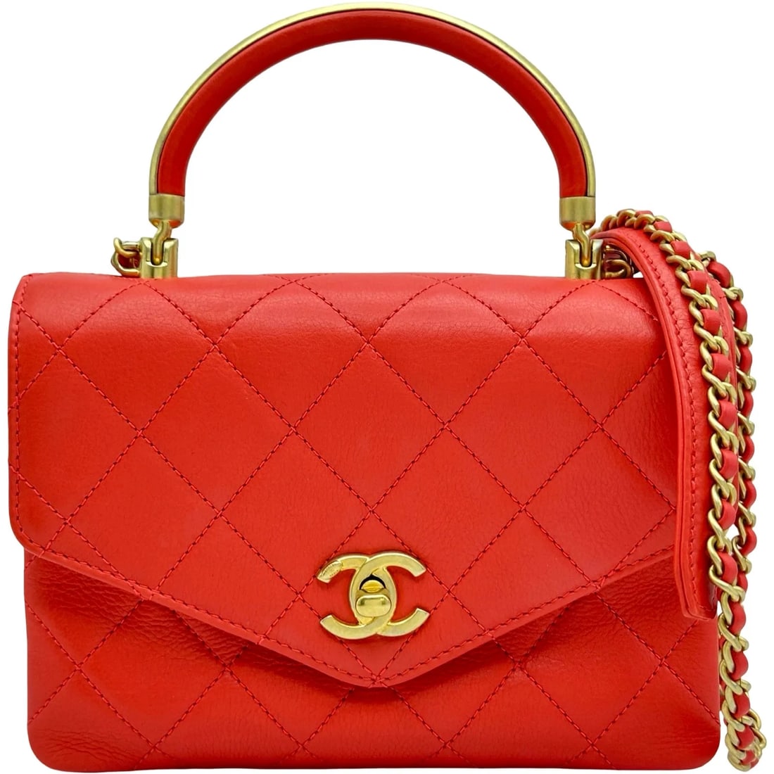 CHANEL MATELASS 2WAY 28 LAMBSKIN SHOULDER BAG: CHANEL Matelass? 2way 28 Lambskin Shoulder Bag Brand: CHANEL Type/Style: Handbag Material: Lambskin Color: Red // GD Hardware Size: W: 20cm / H: 15cm / D: 7cm Accessories: None Accessories