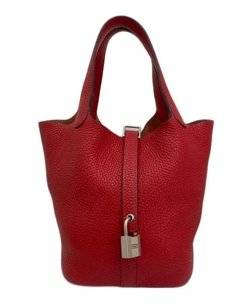 HERMES PICOTIN LOCK PM SHW: HERMES Picotin Lock PM SHW Brand: HERMES Type/Style: Handbag Material: Taurillon Clemence Color: Red Size: H:18cm / W:13.5cm / D:18cm Accessories: None Accessories Notice: When purchasing pre-owned