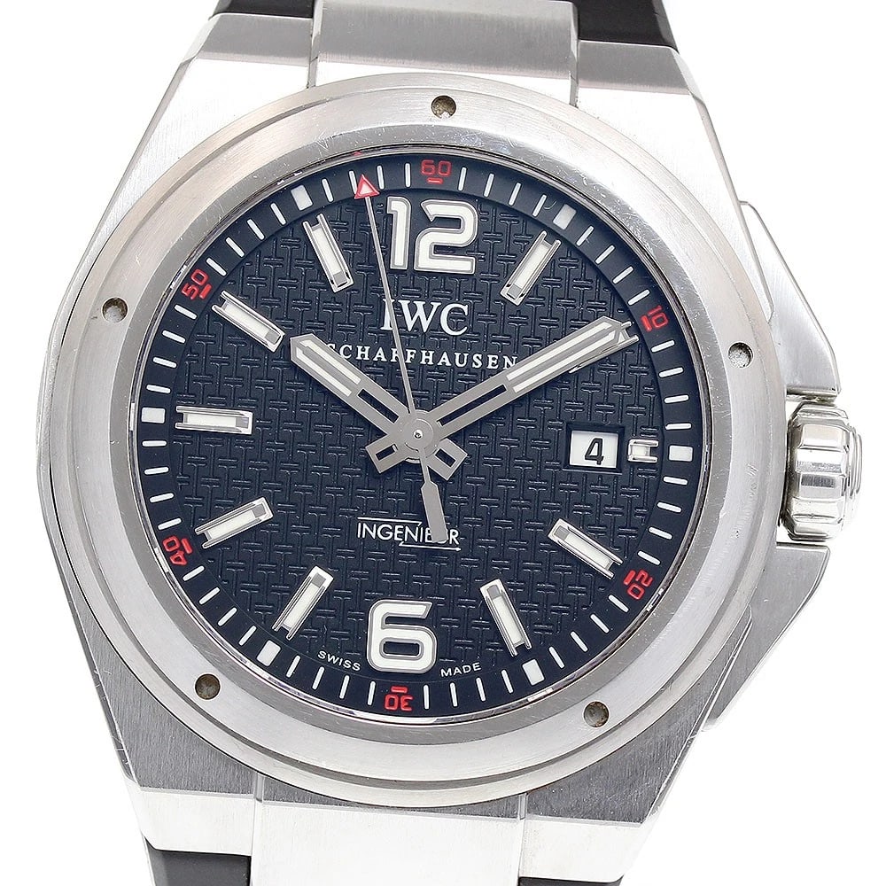 IWC SCHAFFHAUSEN INGENIEUR DATE BLACK DIAL AUTOMATIC WATCH: IWC SCHAFFHAUSEN Ingenieur Date black Dial Automatic Watch Brand: IWC SCHAFFHAUSEN Type/Style: Wristwatch Material: Band Material rubber, Case Material Stainless Steel / rubber Color: Band Color