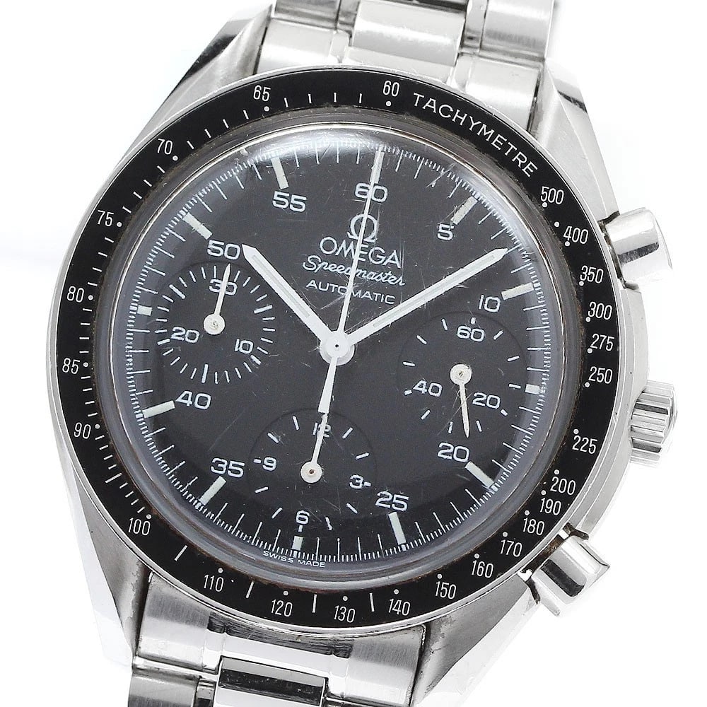 OMEGA SPEEDMASTER CHRONOGRAPH BLACK DIAL AUTOMATIC WATCH: OMEGA Speedmaster Chronograph black Dial Automatic Watch Brand: OMEGA Type/Style: Wristwatch Material: Band Material Stainless Steel, Case Material Stainless Steel / Stainless Steel Color: Band Color