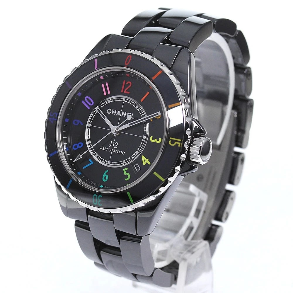 CHANEL BLACK CERAMIC BLACK DIAL AUTOMATIC WATCH - 2