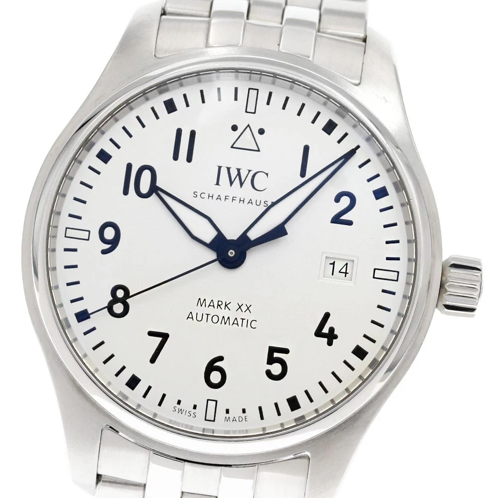 IWC SCHAFFHAUSEN PILOT'S WATCH MARK DATE AUTOMATIC, WATCH: IWC SCHAFFHAUSEN Pilot's Watch Mark Date Automatic, Watch Brand: IWC SCHAFFHAUSEN Type/Style: Wristwatch Material: Band Material Stainless Steel, Case Material Stainless Steel / Stainless Steel