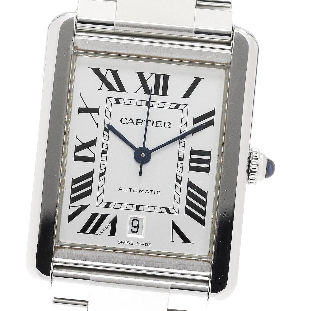 CARTIER TANK SOLO DATE SILVER DIAL AUTOMATIC WATCH: CARTIER Tank solo Date Silver Dial Automatic Watch Brand: CARTIER Type/Style: Wristwatch Material: Band Material Stainless Steel, Case Material Stainless Steel / Stainless Steel Color: Band Color