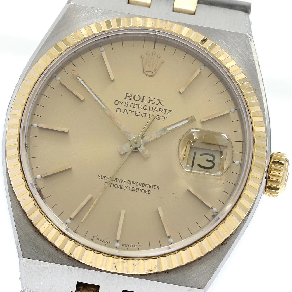 ROLEX OYSTER DATEJUST GOLD DIAL WATCH: ROLEX Oyster DATEJUST gold Dial Watch Brand: ROLEX Type/Style: Wristwatch Material: Band Material Stainless Steel/YG, Case Material Stainless Steel / Stainless Steel Color: Band Color Silver / Gold,