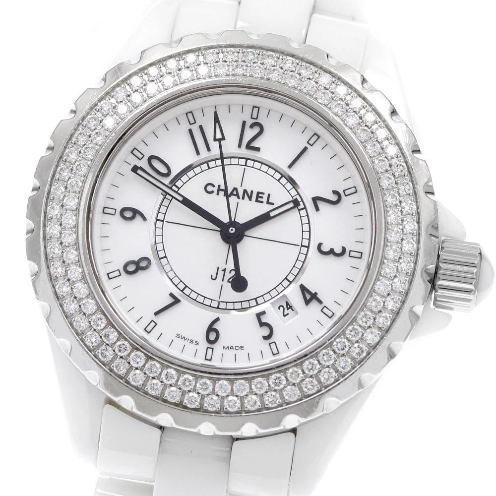 CHANEL DIAMOND BEZEL WHITE CERAMIC QUARTZ LADIES WATCH: CHANEL Diamond Bezel White Ceramic Quartz Ladies Watch Brand: CHANEL Type/Style: Wristwatch Material: Band Material Ceramic / Stainless Steel, Case Material Ceramic / Stainless Steel / Ceramic /