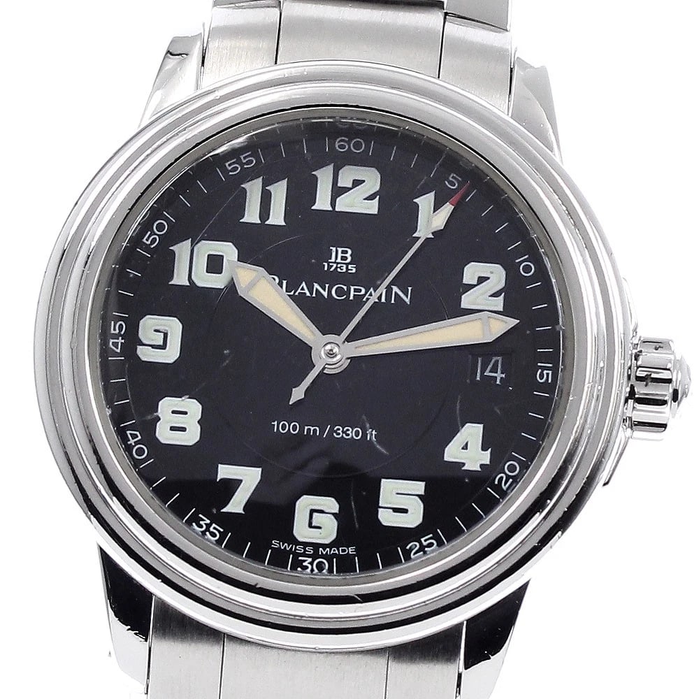 BLANCPAIN DATE BLACK AUTOMATIC WATCH: Blancpain Date Black Automatic Watch Brand: Blancpain Type/Style: Wristwatch Material: Band Material Stainless Steel, Case Material Stainless Steel / Stainless Steel Color: Band Color Silver, Dial