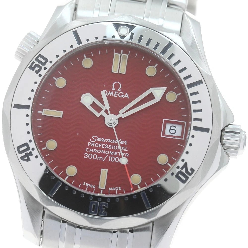OMEGA SEAMASTER MARUI LIMITED RED DIAL AUTOMATIC BOY'S WATCH: OMEGA Seamaster Marui Limited Red Dial Automatic Boy's Watch Brand: OMEGA Type/Style: Wristwatch Material: Band Material Stainless Steel, Case Material Stainless Steel / leather Color: Band Color Silv