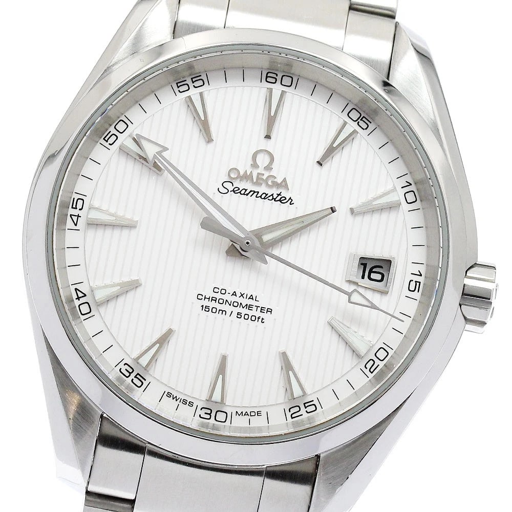 OMEGA SEAMASTER AQUA TERRA DATE CO AXIAL AUTOMATIC WATCH: OMEGA Seamaster Aqua Terra Date Co Axial Automatic Watch Brand: OMEGA Type/Style: Wristwatch Material: Band Material Stainless Steel, Case Material stainless Steel /stainless steel Color: Band Color S