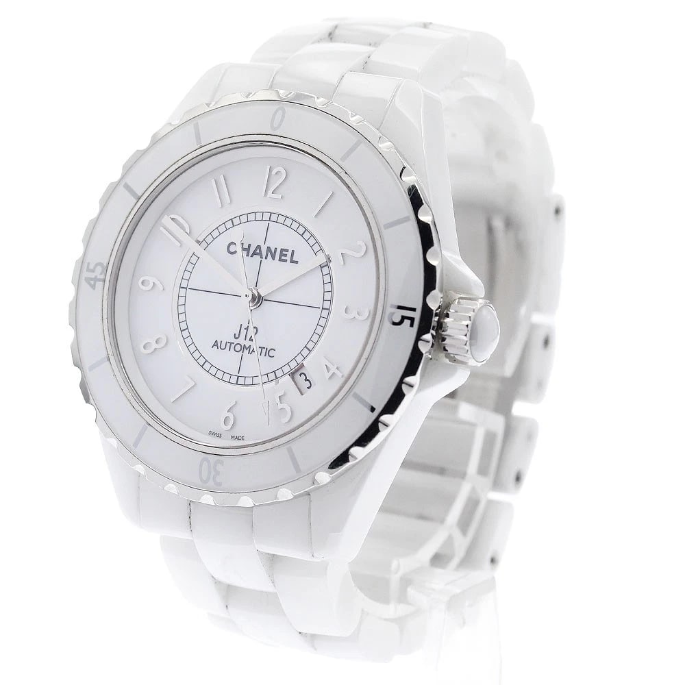 CHANEL WHITE CERAMIC WHITE DIAL AUTOMATIC WATCH - 2