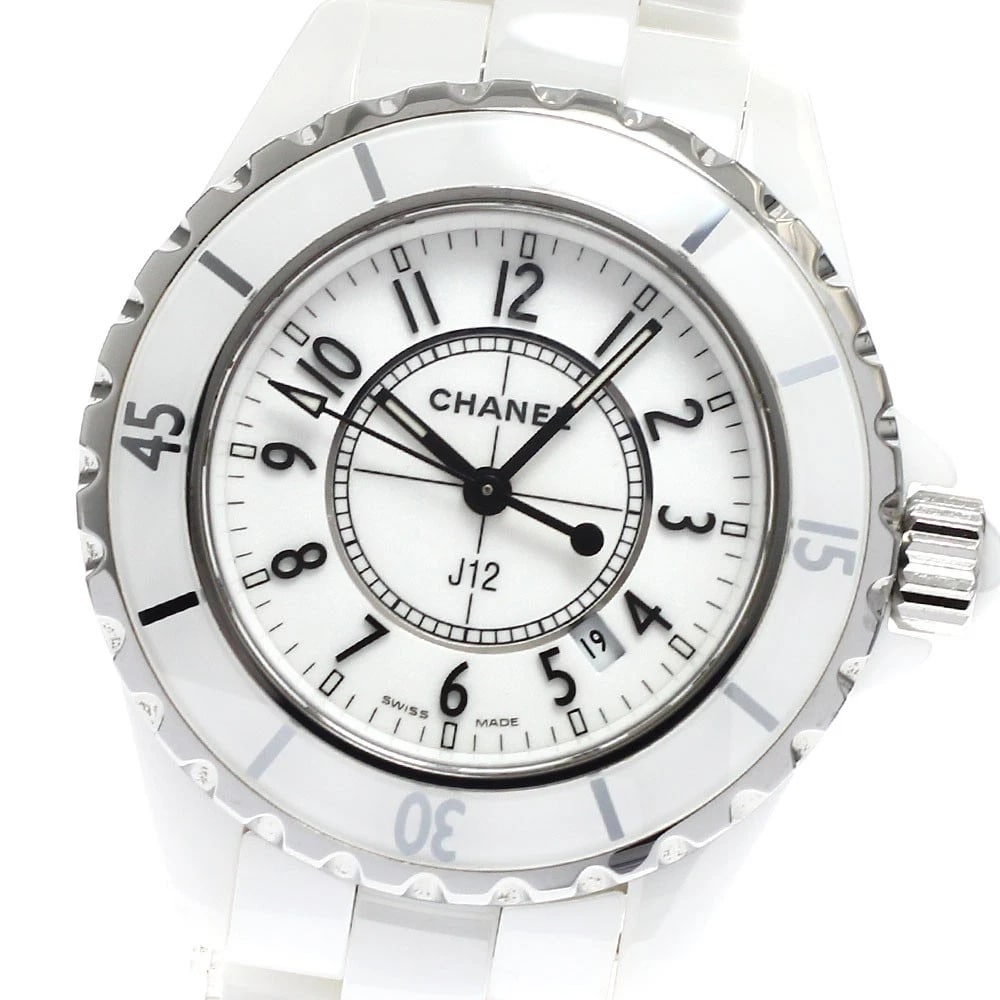 CHANEL WHITE CERAMIC DATE WHITE DIAL QUARTZ LADIES WATCH: CHANEL White ceramic date white Dial Quartz Ladies Watch Brand: CHANEL Type/Style: Wristwatch Material: Band Material Ceramic / Stainless Steel, Case Material Ceramic / Stainless Steel / Ceramic /