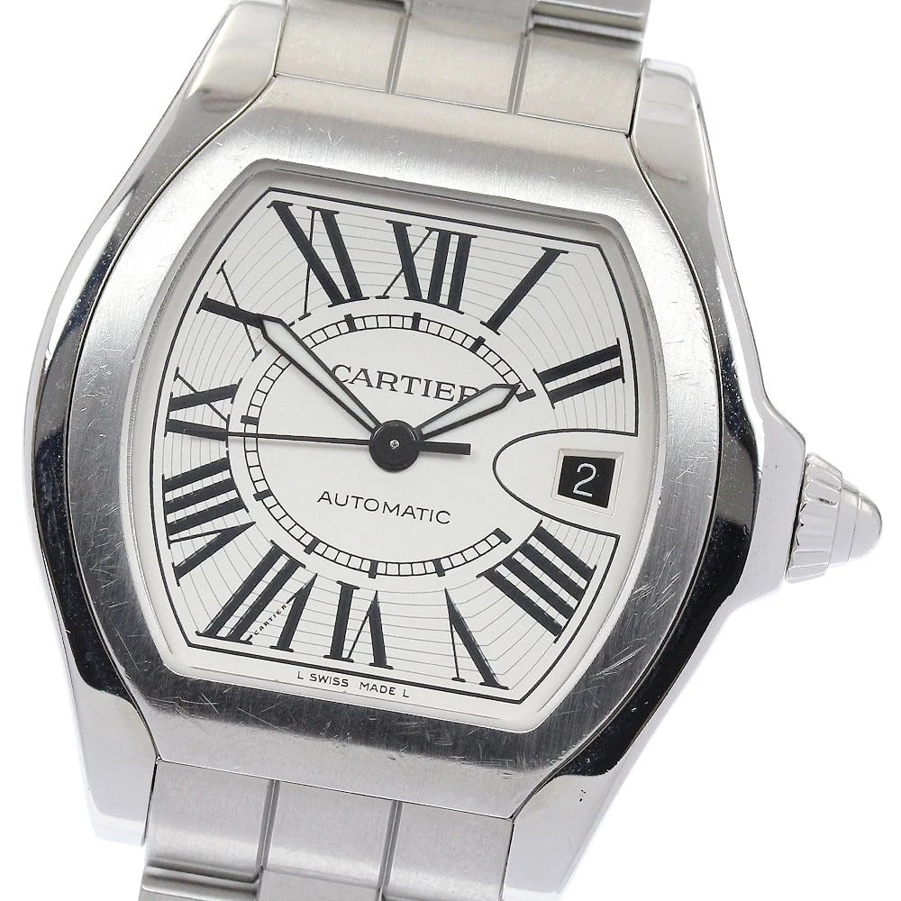 CARTIER ROADSTER DATE SILVER AUTOMATIC WATCH: CARTIER Roadster Date Silver Automatic Watch Brand: CARTIER Type/Style: Wristwatch Material: Band Material Stainless Steel, Case Material Stainless Steel / Stainless Steel Color: Band Color Silver, Di