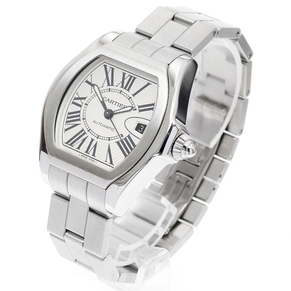 CARTIER ROADSTER DATE SILVER AUTOMATIC WATCH - 2