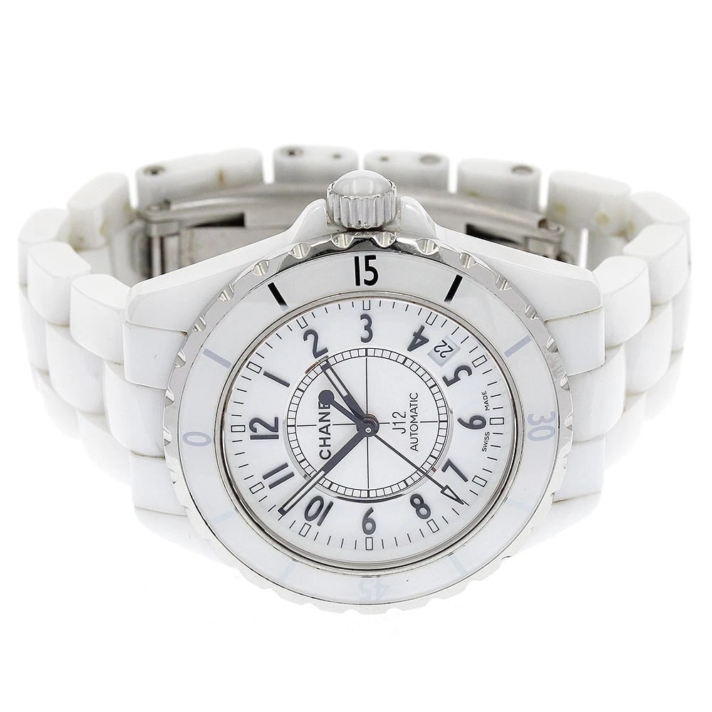 CHANEL J12 WHITE CERAMIC AUTOMATIC WATCH - 2