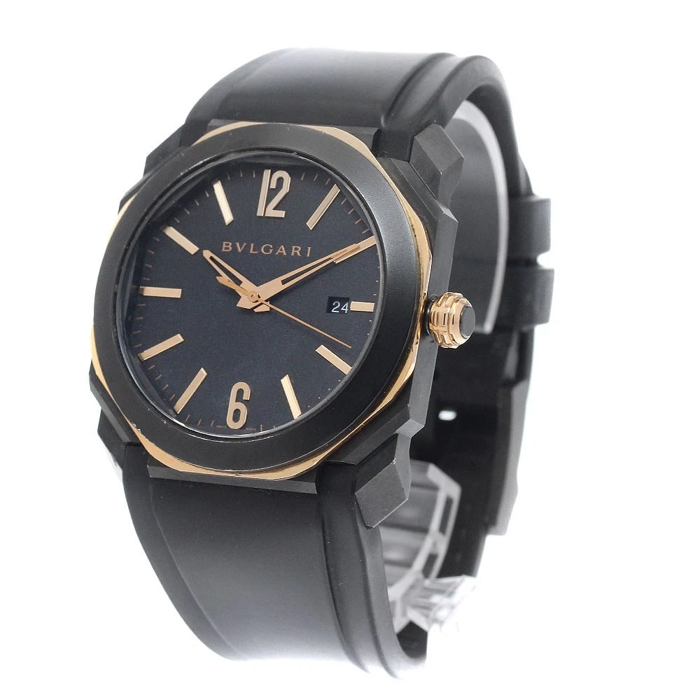 BVLGARI OCTO DATE BLACK AUTOMATIC WATCH - 2