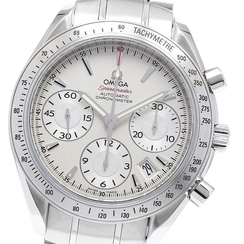 OMEGA SPEEDMASTER DATE CHRONOGRAPH SILVER DIAL AUTOMATIC WATCH: OMEGA Speedmaster Date Chronograph Silver Dial Automatic Watch Brand: OMEGA Type/Style: Wristwatch Material: Band Material Stainless Steel, Case Material Stainless Steel / Stainless Steel Color: Band