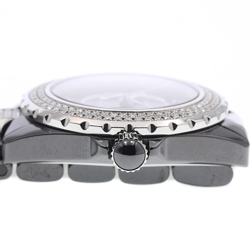 CHANEL BLACK CERAMIC DATE DIAMOND BEZEL AUTOMATIC WATCH - 3