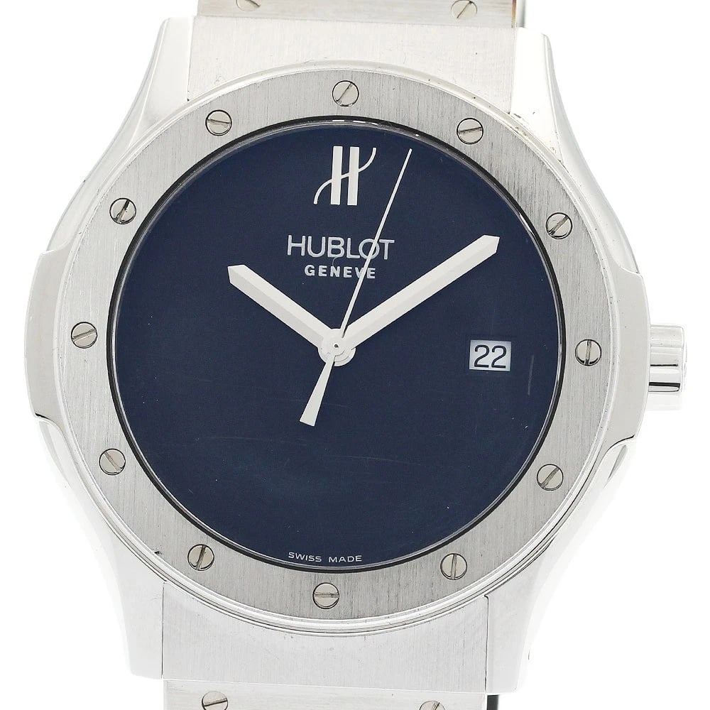 HUBLOT CLASSIC FUSION DATE BLACK DIAL QUARTZ WATCH: HUBLOT Classic fusion Date black Dial Quartz Watch Brand: HUBLOT Type/Style: Wristwatch Material: Band Material rubber, Case Material Stainless Steel / rubber Color: Band Color black, Dial Color