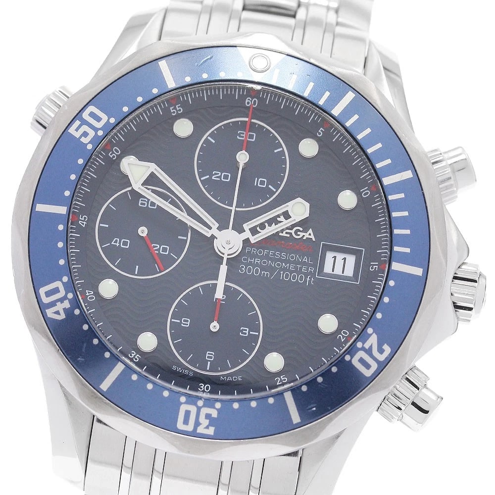 OMEGA SEAMASTER300 DATE CHRONOGRAPH NAVY DIAL AUTOMATIC MEN'S, WATCH: OMEGA Seamaster300 Date Chronograph Navy Dial Automatic Men's, Watch Brand: OMEGA Type/Style: Wristwatch Material: Band Material Stainless Steel, Case Material Stainless Steel / Stainless Steel