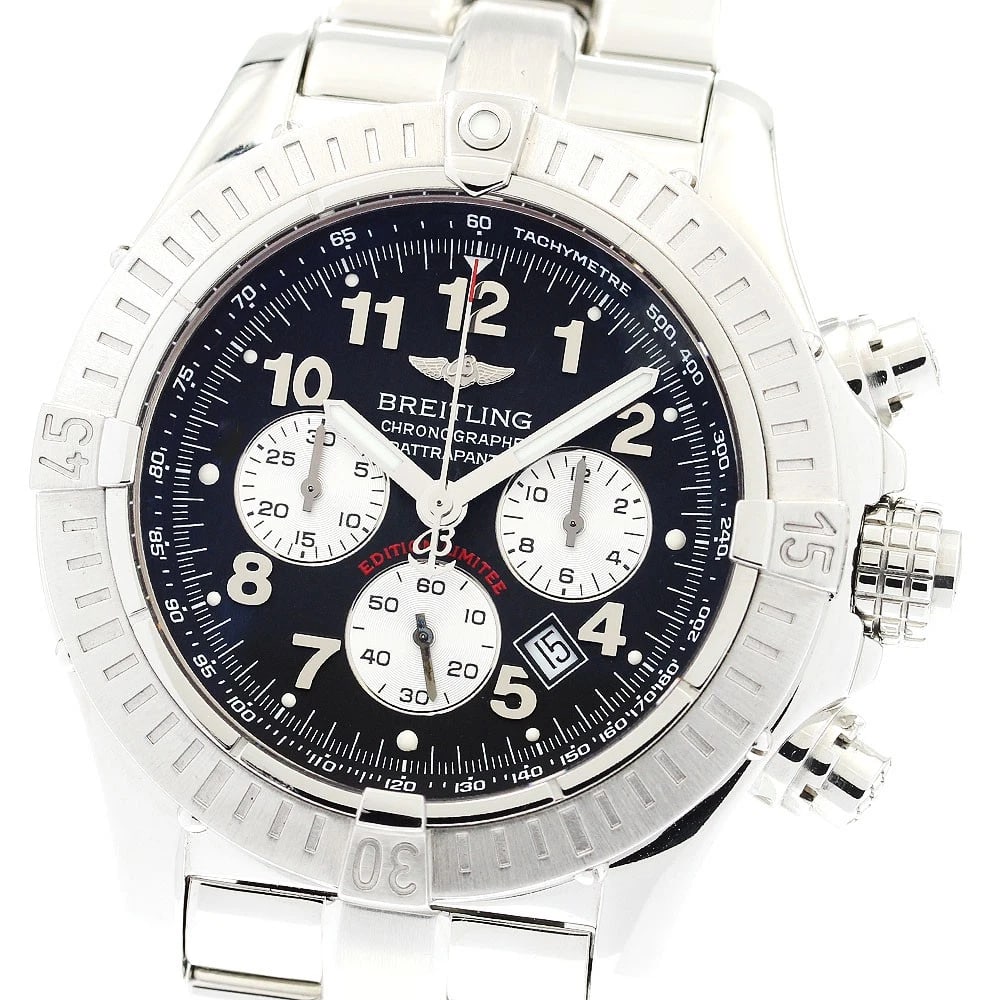 BREITLING AVENGER CHRONOGRAPH BLACK WATCH: BREITLING Avenger Chronograph Black Watch Brand: BREITLING Type/Style: Wristwatch Material: Band Material Stainless Steel, Case Material stainless Steel /stainless steel Color: Band Color Silver,