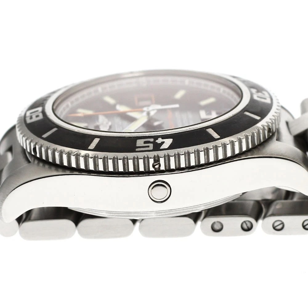 BREITLING SUPER OCEAN DATE BLACK AUTOMATIC WATCH - 4