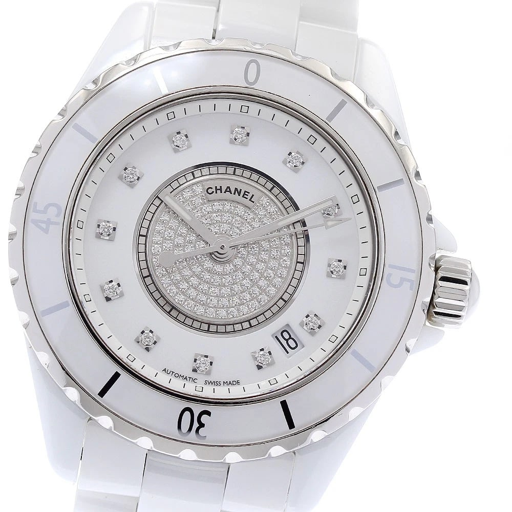 CHANEL J12 CENTER DIAMOND AUTOMATIC WATCH: CHANEL J12 Center Diamond Automatic Watch Brand: CHANEL Type/Style: Wristwatch Material: Band Material Stainless Steel / ceramic, Case Material Stainless Steel / ceramic / Stainless Steel / ceramic Co