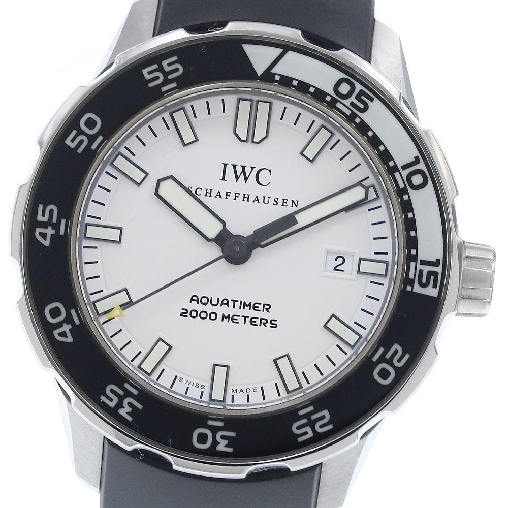 IWC SCHAFFHAUSEN AQUATIMER DATE WHITE DIAL AUTOMATIC WATCH: IWC SCHAFFHAUSEN Aquatimer Date white Dial Automatic Watch Brand: IWC SCHAFFHAUSEN Type/Style: Wristwatch Material: Band Material rubber, Case Material Stainless Steel / rubber Color: Band Color
