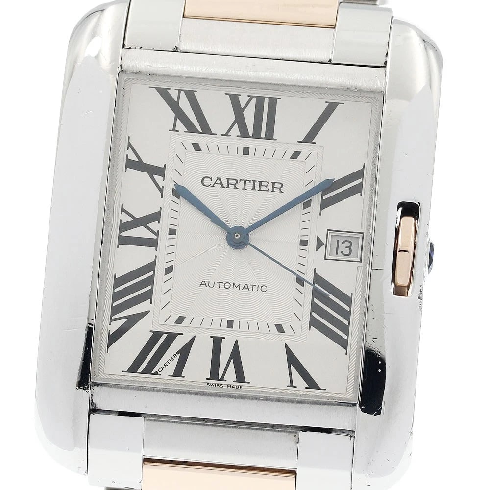 CARTIER TANK ANGLAISE SILVER AUTOMATIC WATCH: CARTIER Tank Anglaise Silver Automatic Watch Brand: CARTIER Type/Style: Wristwatch Material: Band Material Stainless Steel/K18PG, Case Material Stainless Steel / Stainless Steel Color: Band Color