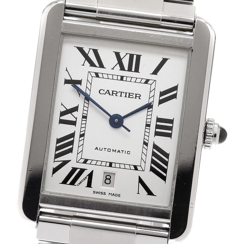 CARTIER TANK SOLO DATE SILVER AUTOMATIC WATCH: CARTIER Tank solo Date Silver Automatic Watch Brand: CARTIER Type/Style: Wristwatch Material: Band Material Stainless Steel, Case Material Stainless Steel / Stainless Steel Color: Band Color Silver,