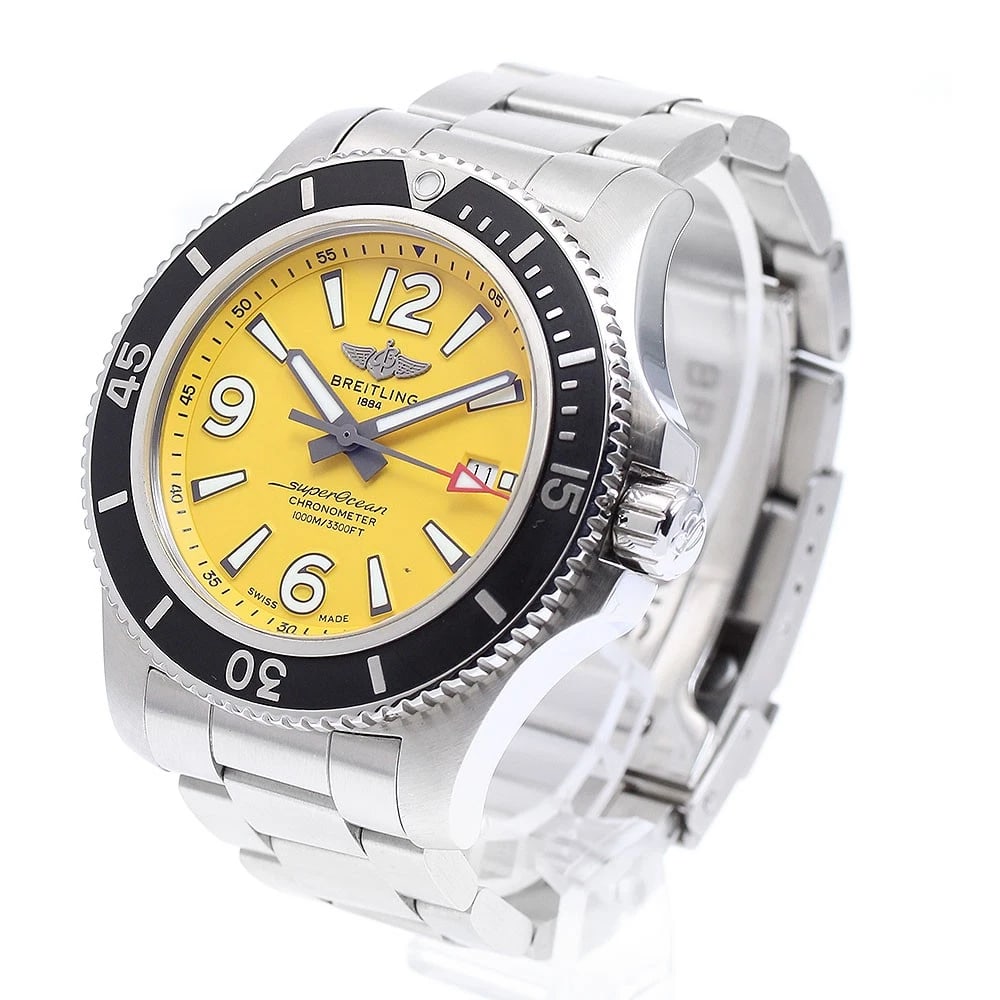 BREITLING SUPER OCEAN DATE YELLOW AUTOMATIC WATCH - 2