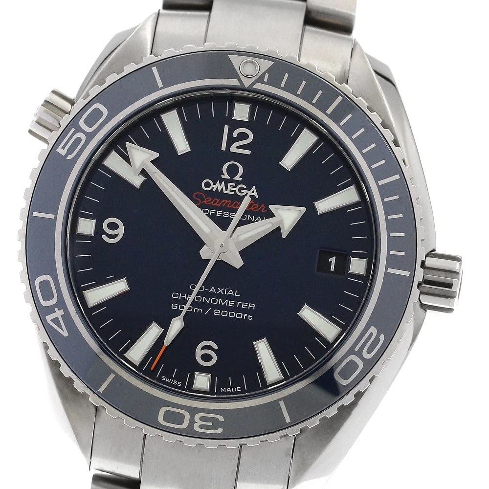 OMEGA SEAMASTER PLANET OCEAN AUTOMATIC MEN'S, WATCH: OMEGA Seamaster Planet Ocean Automatic Men's, Watch Brand: OMEGA Type/Style: Wristwatch Material: Band Material titanium, Case Material titanium / titanium Color: Band Color Silver, Dial Color Navy,