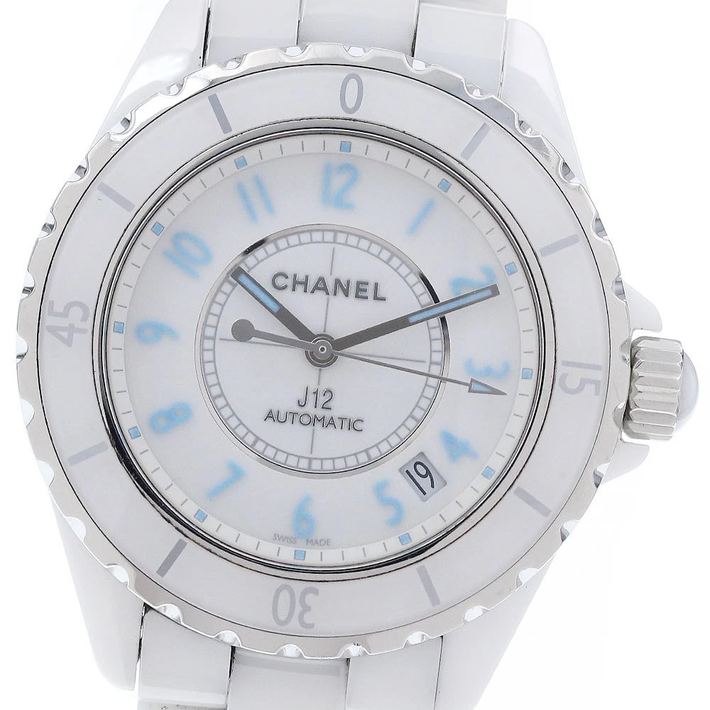 CHANEL J12 BLUE LIGHT WHITE AUTOMATIC WATCH: CHANEL J12 Blue light White Automatic Watch Brand: CHANEL Type/Style: Wristwatch Material: Band Material Stainless Steel / ceramic, Case Material Stainless Steel / Stainless Steel Color: Band Color