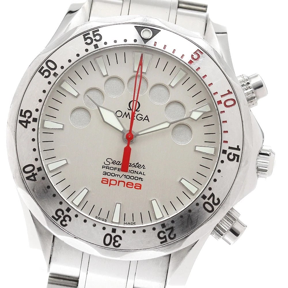 OMEGA SEAMASTER APNEA JACQUES MAYOL AUTOMATIC WATCH: OMEGA Seamaster Apnea Jacques Mayol Automatic Watch Brand: OMEGA Type/Style: Wristwatch Material: Band Material Stainless Steel, Case Material Stainless Steel / Stainless Steel Color: Band Color