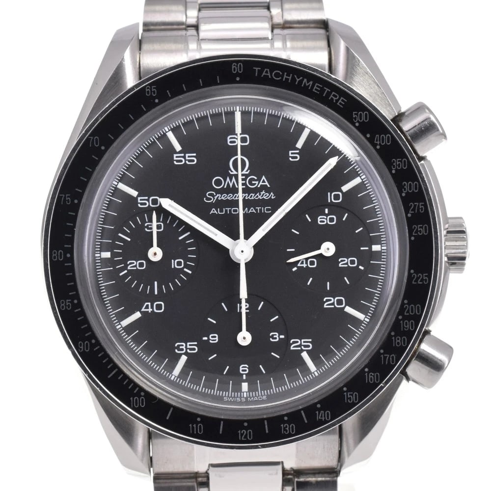 OMEGA SPEEDMASTER CHRONOGRAPH BLACK DIAL AUTOMATIC MEN'S WATCH: OMEGA Speedmaster Chronograph black Dial Automatic Men's Watch Brand: OMEGA Type/Style: Wristwatch Material: Band Material Stainless Steel, Case Material Stainless Steel Color: Band Color Silver, Dial